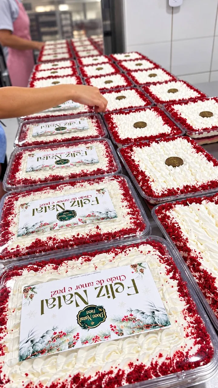 Bandejas de sobremesa de Natal da Rôof etiquetadas com Feliz Natal, prontas para entrega